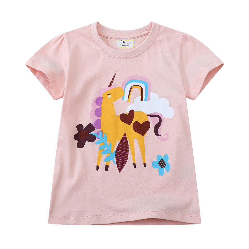 Mädchen T-Shirt mit buntem Einhornmotiv Drune