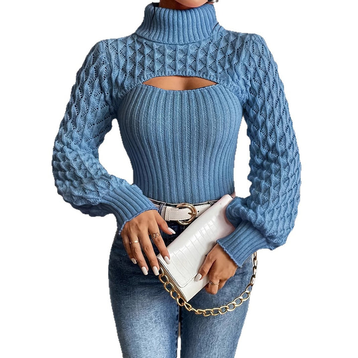 Damen Pullover mit hochgeschlossenem Kragen und Cut-Outs Drune