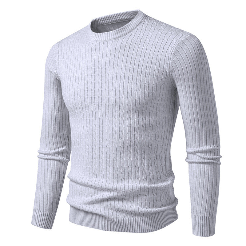 Herren modischer Strickpullover mit feinem Zopfmuster Drune