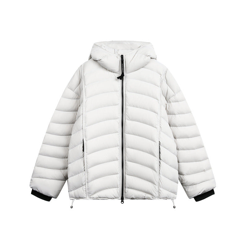 Damen Leichte Steppdaunenjacke mit Kapuze und verstellbarem Saum Drune