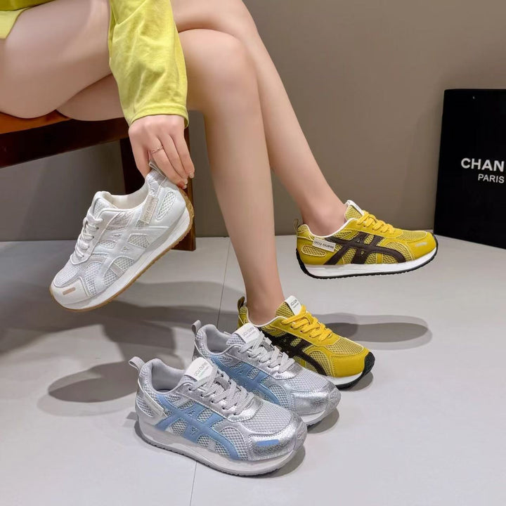 Damen Leichte Freizeit‑Sneaker mit Netzstruktur, stoßdämpfender EVA‑Zwischensohle und Overlay‑Design Drune