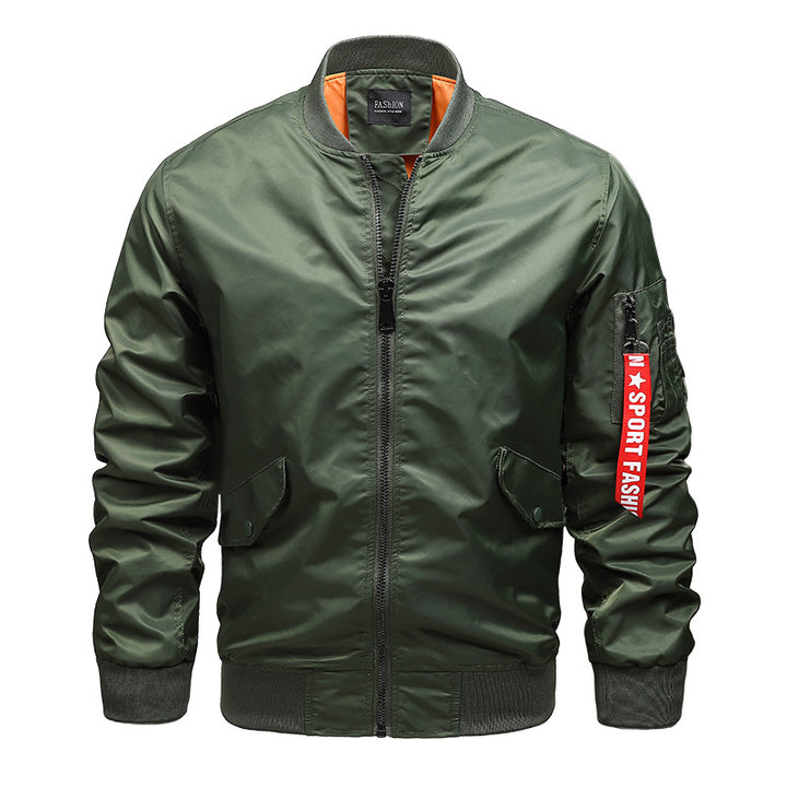 Herren Piloten-Bomberjacke mit Utility-Ärmelfach und windabweisender Außenlage Drune