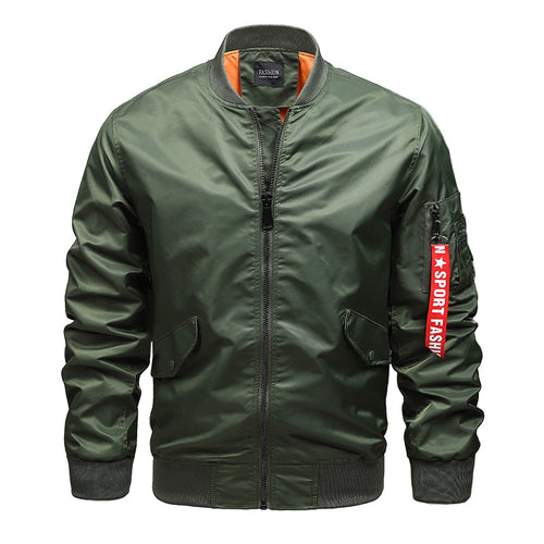 Herren Piloten-Bomberjacke mit Utility-Ärmelfach und windabweisender Außenlage Drune