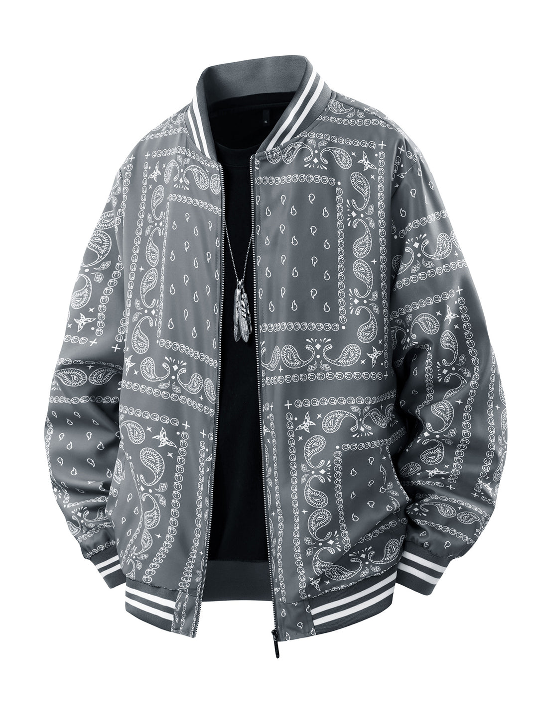 Herren Coole Bomberjacke mit Paisleymuster Drune