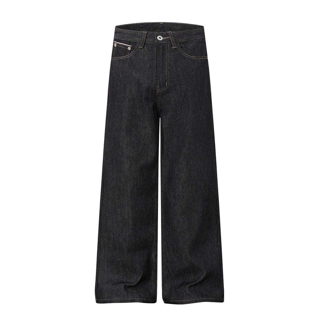 Damen Weite Cropped-Denim Culotte mit hoher Taille und klassischem Taschen-Detail Drune