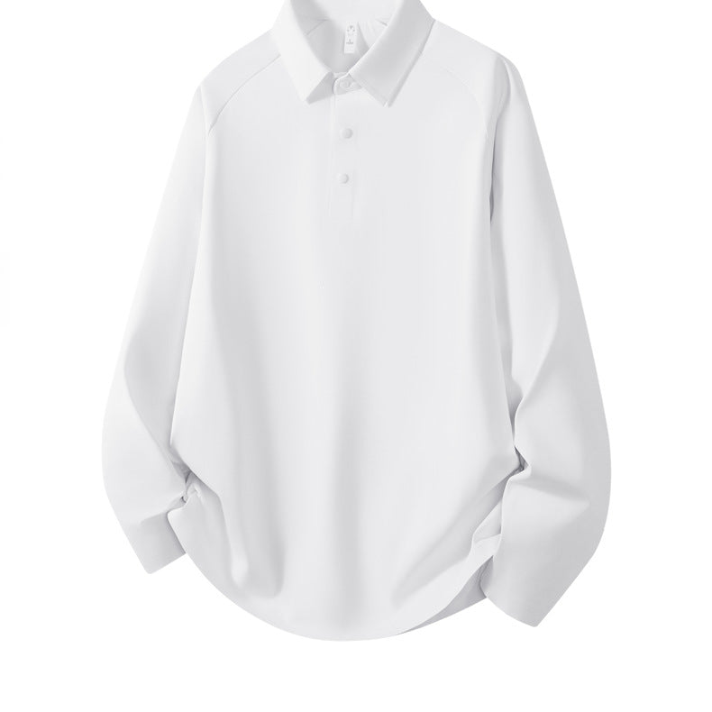Herren Langarm-Poloshirt aus technischem Stretch mit Hemdkragen & Halbknopf-Leiste Drune