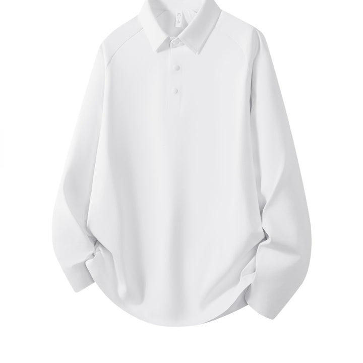 Herren Langarm-Poloshirt aus technischem Stretch mit Hemdkragen & Halbknopf-Leiste Drune