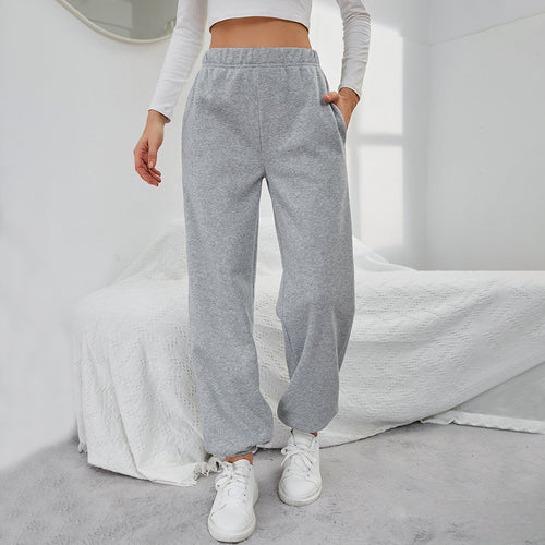 Damen lässige Sweatpants mit elastischem Bund und seitlichen Taschen Drune