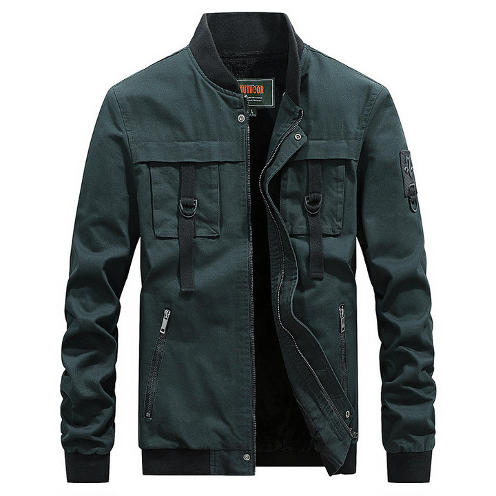 Herren Utility-Fieldjacke mit Stehkragen, D-Ring-Details und Reißverschlusstaschen Drune