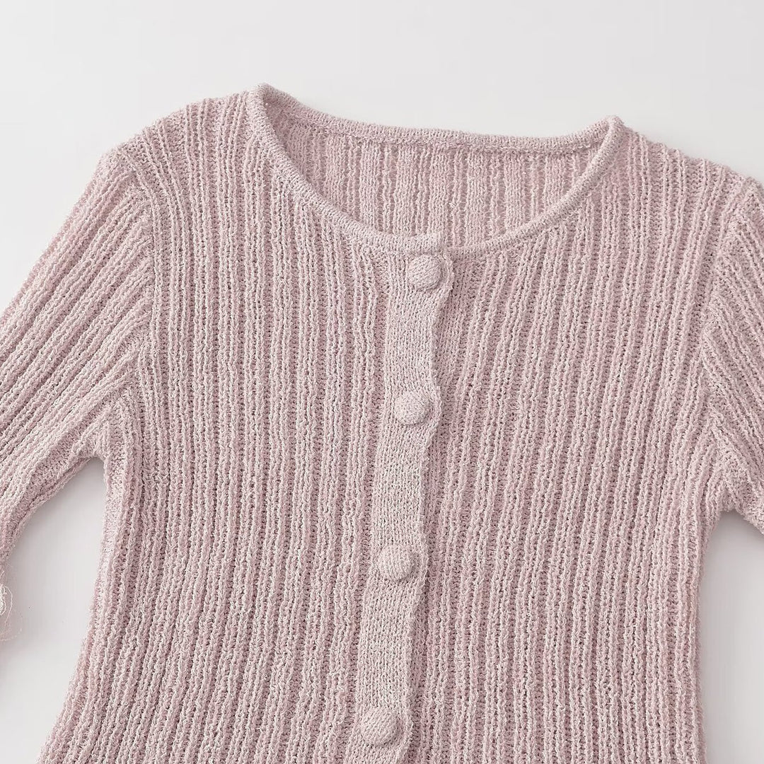 Damen Strickcardigan mit Fransenstufen und Glockenärmeln Drune