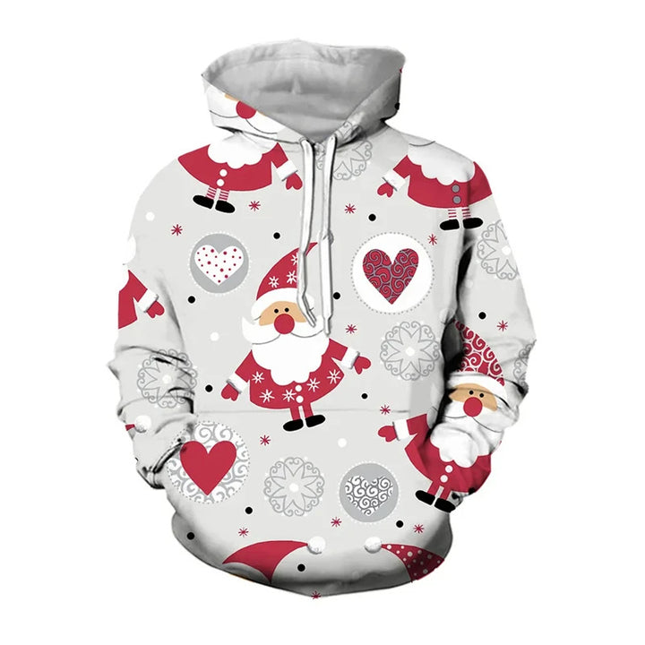 Damen Lustiger Weihnachts-Kapuzenpullover mit festlichem Motiv Drune