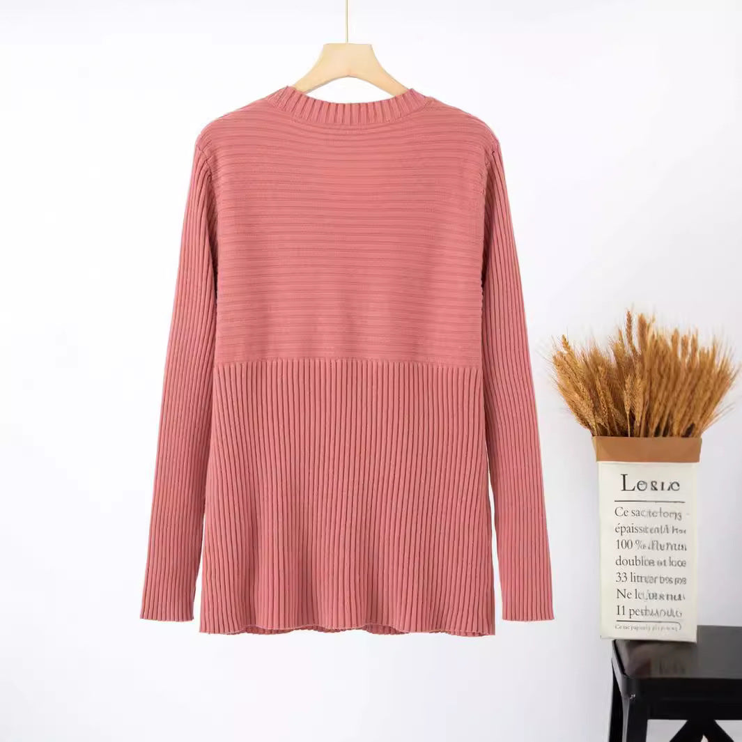 Damen Feinstrickpullover mit strukturiertem Design und Rundhalsausschnitt Drune