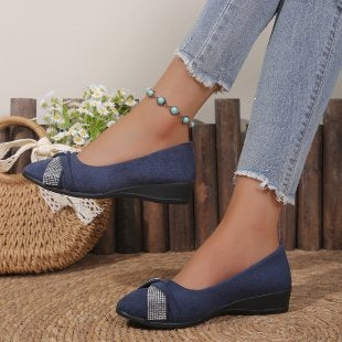 Damen Komfortable und stilvolle Ballerinas mit dekorativem Schleifendetail Drune