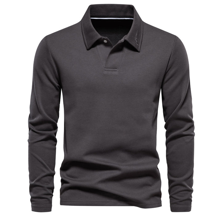 Herren Langarm Poloshirt mit intensivem Struktur-Design und klassischem Kragen Drune