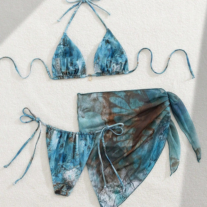 Damen Triangel-Bikini mit floralem Design Drune