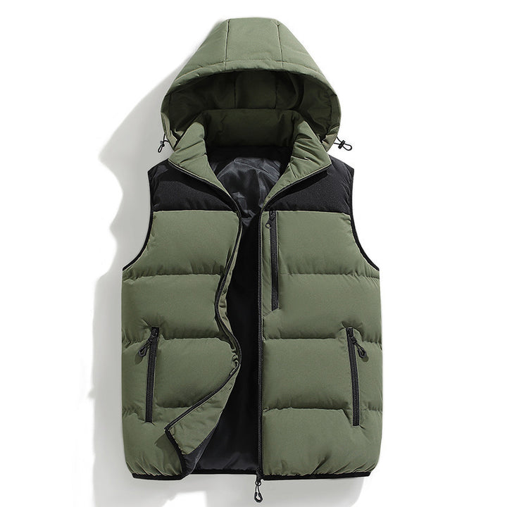 Herren Wattierte Outdoor-Weste mit Kapuze Drune