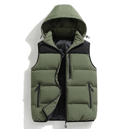 Herren Wattierte Outdoor-Weste mit Kapuze Drune
