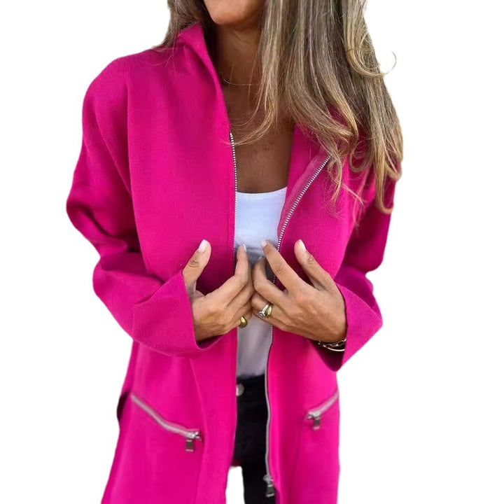 Damen Oversized Jacke mit praktischen Reißverschlusstaschen Drune