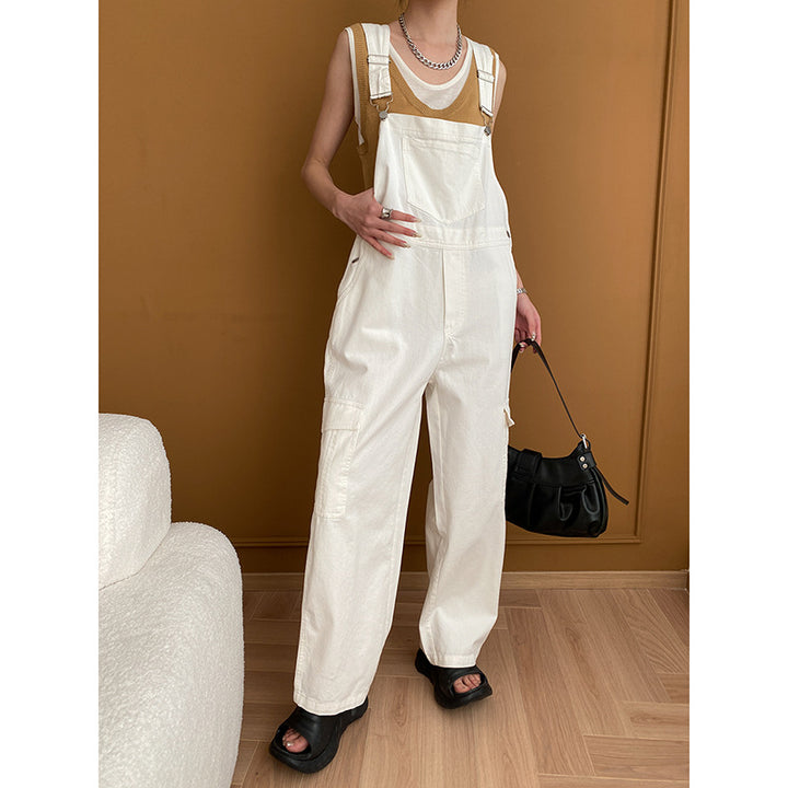 Damen lässiger Latzhose mit bequemer Passform und praktischen Taschen Drune