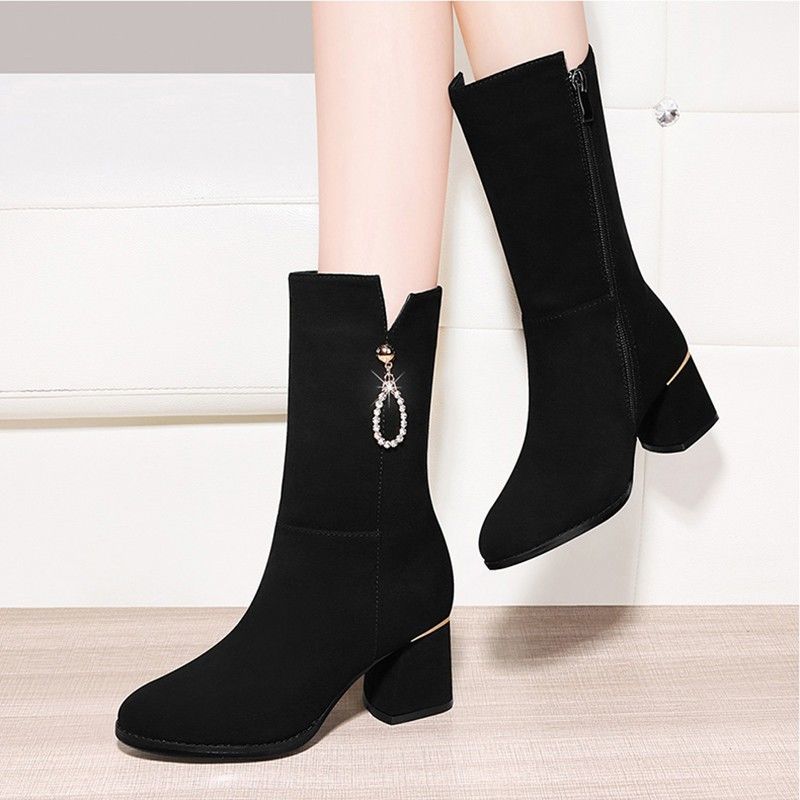 Damen Elegante Stiefeletten mit Glitzer-Detail Drune