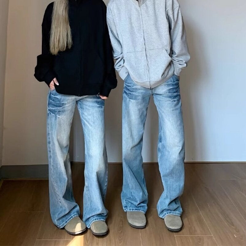Damen Lässige Weitgeschnittene Jeans Drune