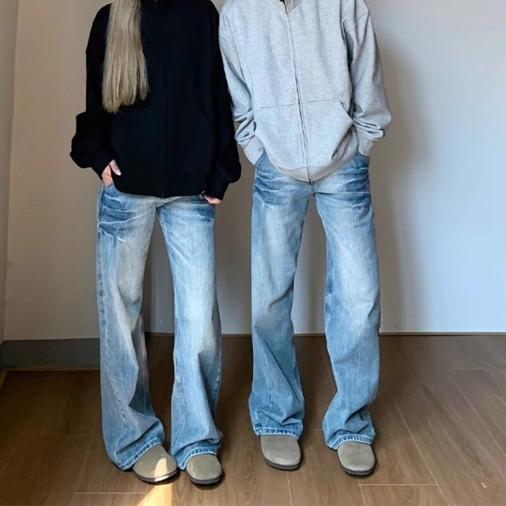Damen Lässige Weitgeschnittene Jeans Drune