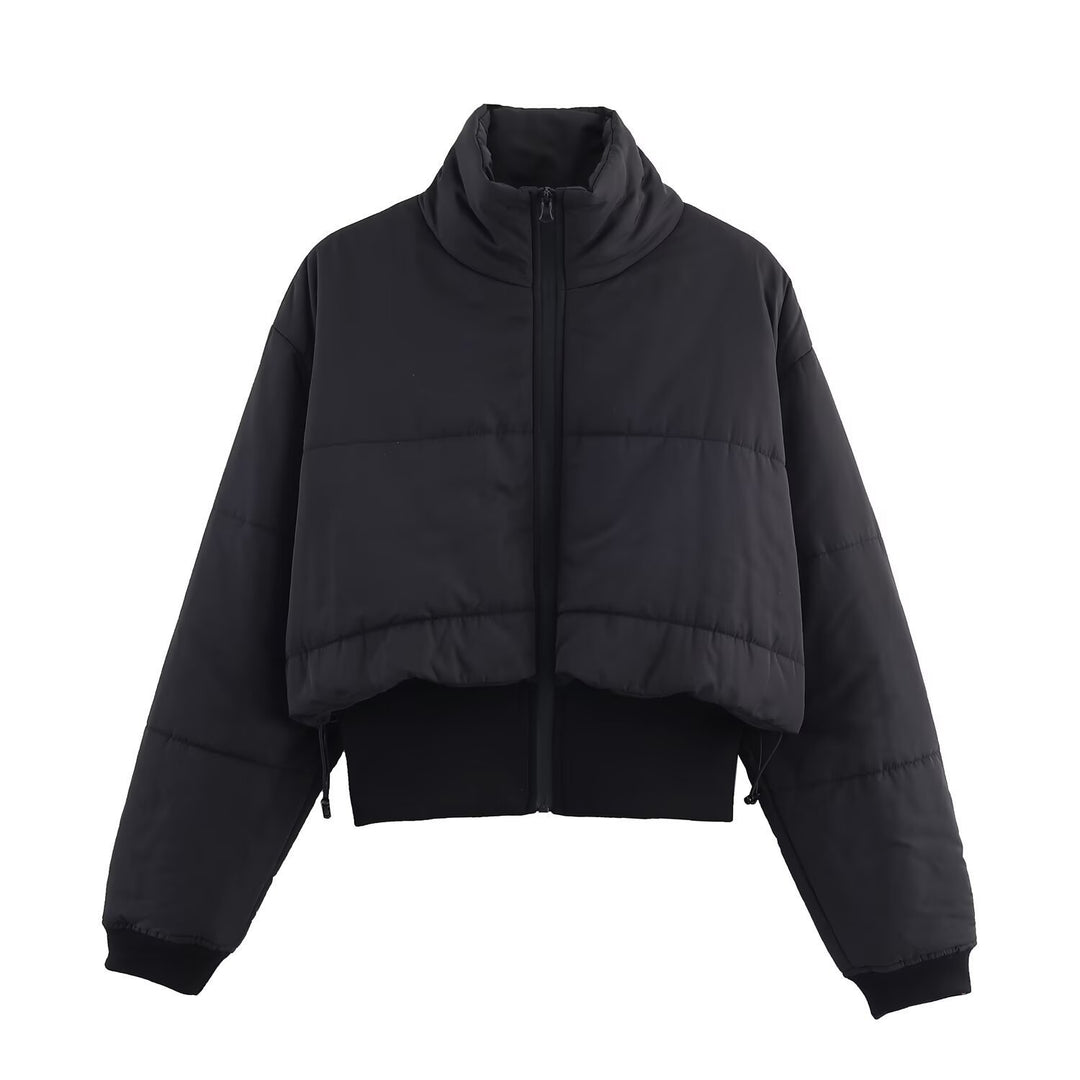 Damen Übergangs-Steppjacke mit hohem Kragen und dekorativem Reißverschluss Drune