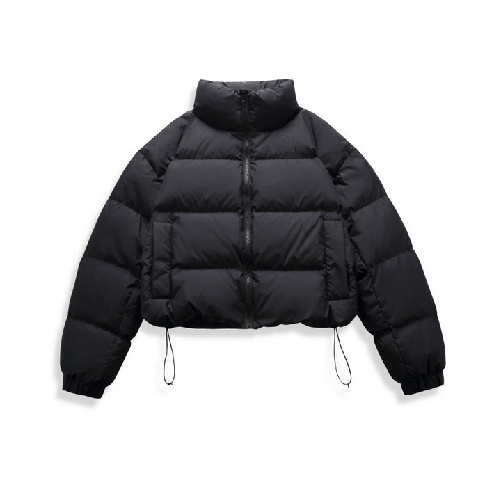 Damen Kurz geschnittene gesteppte Winterjacke im Cropped‑Style mit hohem Stehkragen Drune