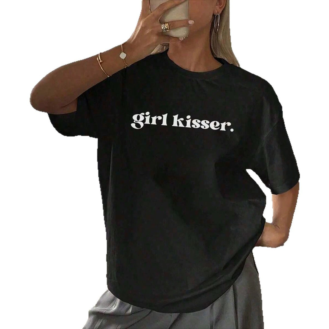 Damen Oversized T-Shirt mit kreativem Schriftzug Drune