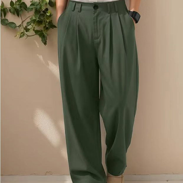 Damen Weite High-Waist Cargohose mit Kellerfalten, verstellbarem Beinabschluss & Utility-Gürtel Drune