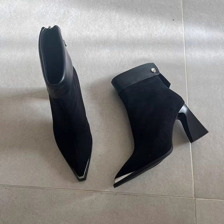 Damen Elegante Blockabsatz-Stiefeletten Drune