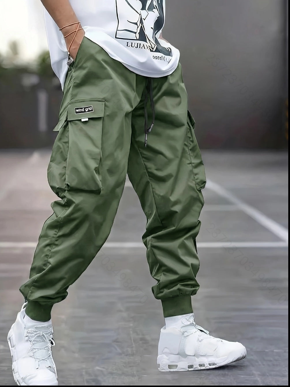 Herren Tapered Cargo-Joggerhose mit elastischem Tunnelzug, verstärkten Klappentaschen & gerippten Knöchelbündchen Drune