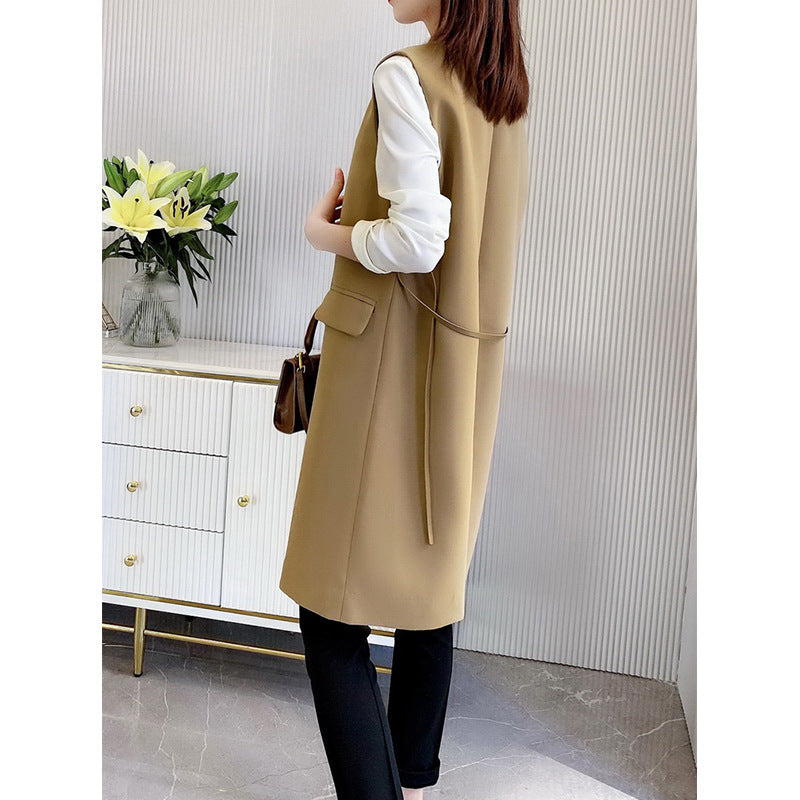 Damen Elegante Weste mit Gürtel Drune