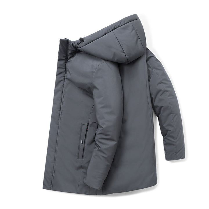 Herren moderner Urban-Longparka mit versteckter Reißverschlussblende und ergonomischer Kapuze Drune