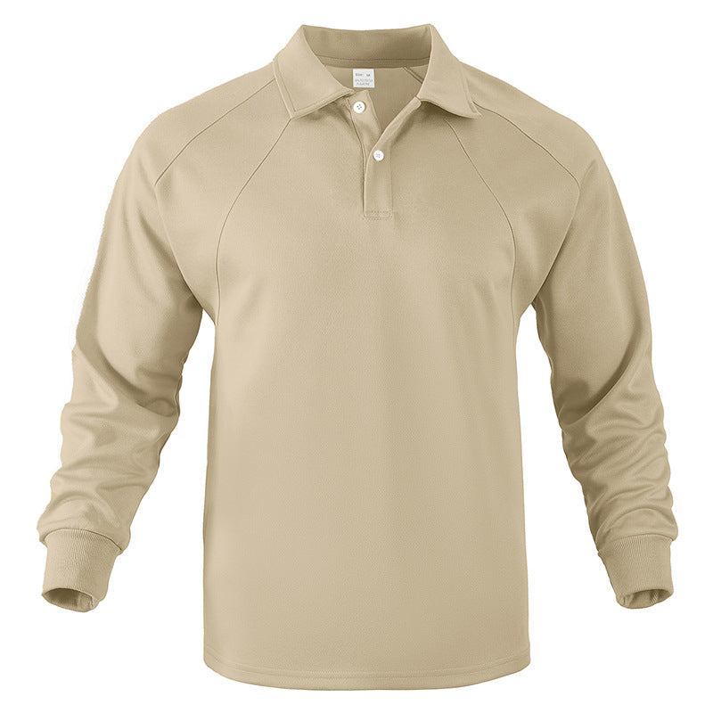 Herren Polo-Sweatshirt mit Raglanärmeln, Halbknopfleiste und Rippbündchen Drune