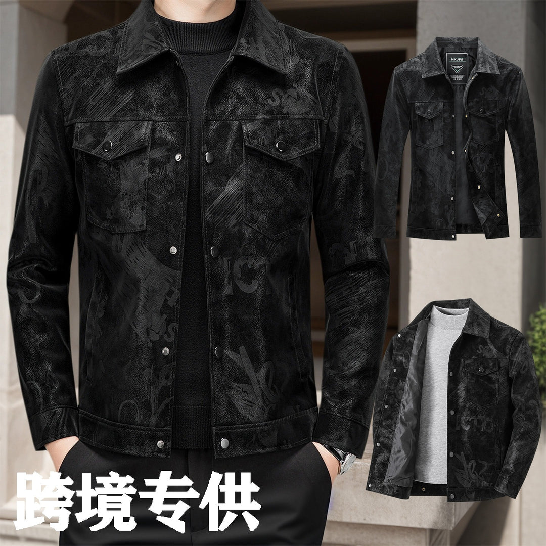 Herren Lässige Wildlederjacke Drune