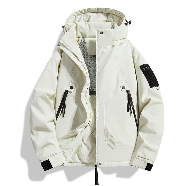 Herren Isolierte Kapuzen-Fieldjacke mit gesteppter Thermofütterung, winddichter Hülle & Utility-Taschen Drune