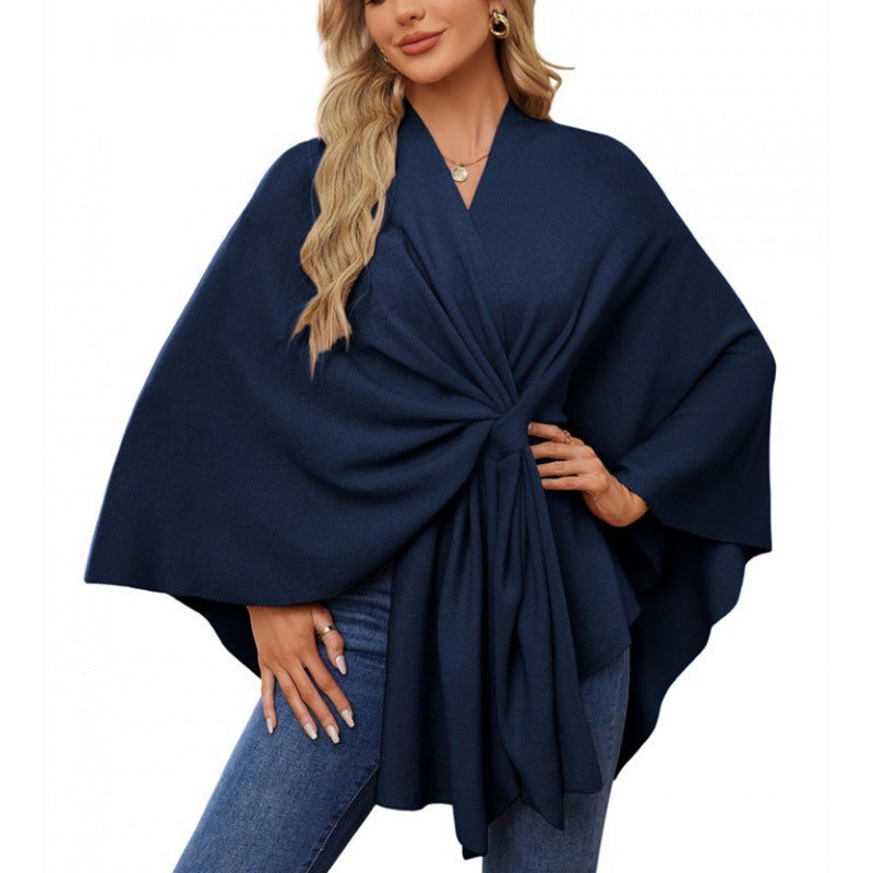Damen modischer Wickelmantel mit trendigem Design Drune