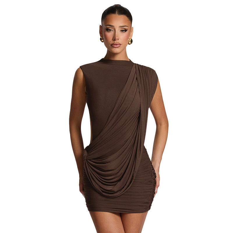 Damen Figurbetontes Drapé-Minikleid mit asymmetrischem Design und raffinierten Details Drune