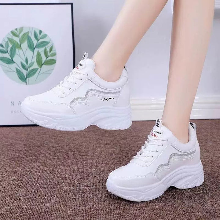Damen Sportliche Sneakers mit modischem Plateau und atmungsaktivem Obermaterial Drune