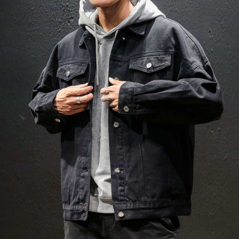 Herren Lässige Denimjacke mit Vintage-Details Drune