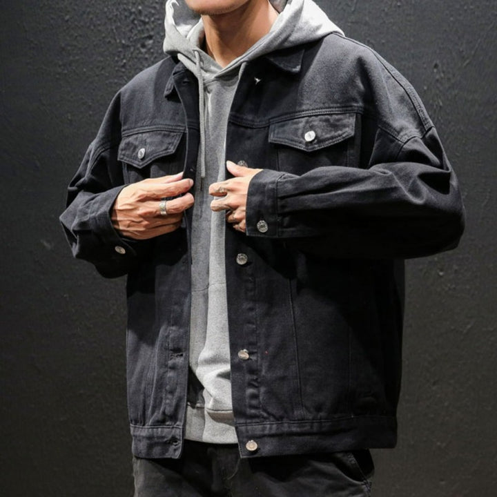 Herren Lässige Denimjacke mit Vintage-Details Drune