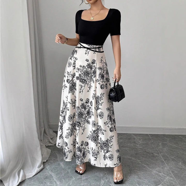Damen Eleganter Maxirock mit floralem Muster Drune
