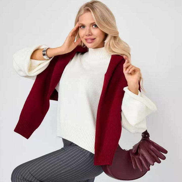 Damen oversized Strickpullover mit weitem Schnitt und besonderen Ärmeln Drune