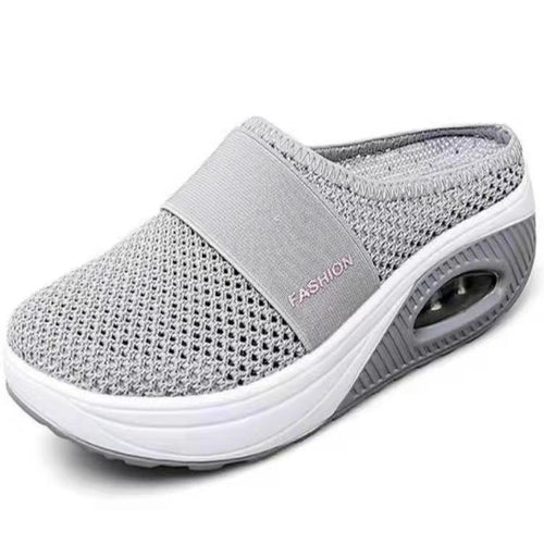 Damen Atmungsaktive Strick‑Mule mit Luftkissen‑Plateau Drune