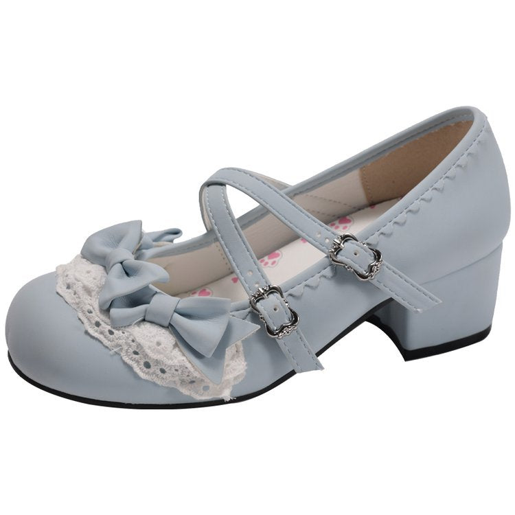 Damen elegante Mary Jane Ballerinas mit modischem Schleifenverzierung Drune