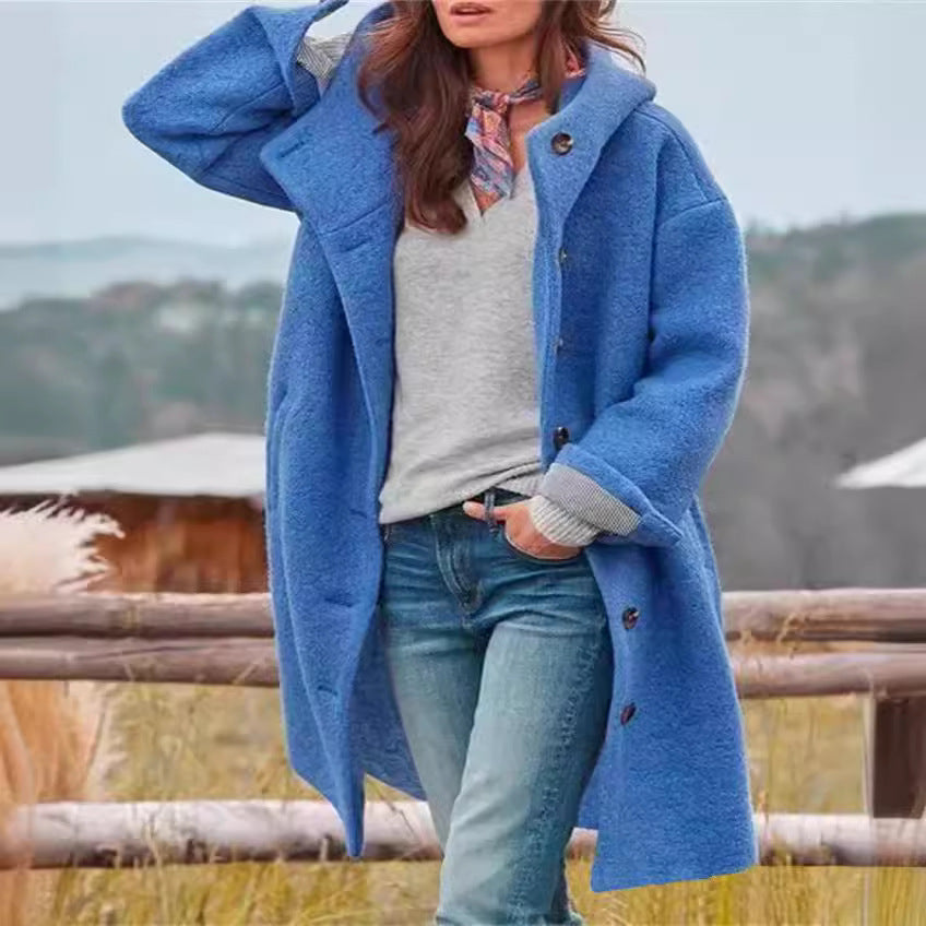 Damen Oversize-mantel mit praktischen Taschen Drune