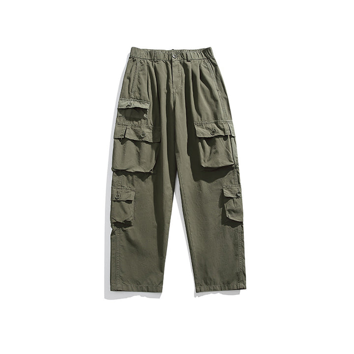 Herren Leichte Relaxed-Cargo-Hose mit elastischem Bund und Mehrfachtaschen Drune