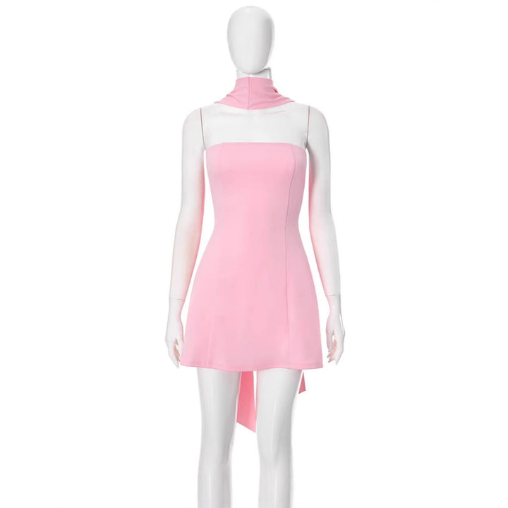 Damen Minikleid mit figurformendem Schnitt und schickem Halsschmuck Drune