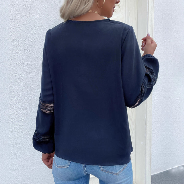 Damen Elegante Bluse mit Spitzendetails Drune